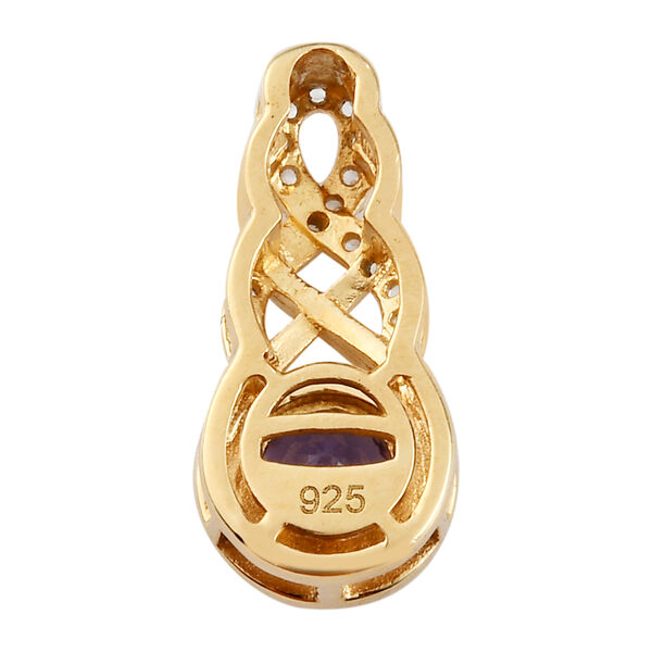 Tansanit und Zirkon Anh&auml;nger 925 Silber vergoldet ca. 0,54 ct image number 5