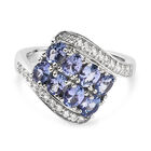 Tansanit und Zirkon Ring 925 Silber platiniert  ca. 1,73 ct image number 0