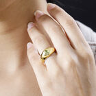 AA Natürlicher Peridot Ring, 925 Silber Gelbgold Vermeil, (Größe 20.00) ca. 0.41 ct image number 2