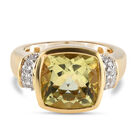 Ouro Verde-Quarz und Zirkon Ring 925 Silber vergoldet (Größe 16.00) image number 0