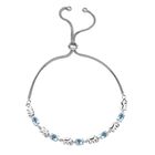 Himmelblauer Topas Armband ca. 25.5 cm Reines Messing platiniert ca. 2,65 ct.