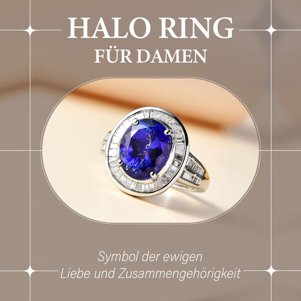 RHAPSODY AAAA Tansanit und VS Diamant Ring in 950 Platin - 5,59 ct. image number 2