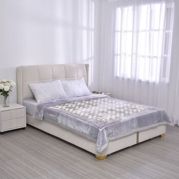 Wolkenweiche Decke mit floralem Muster, 200x230cm, lila