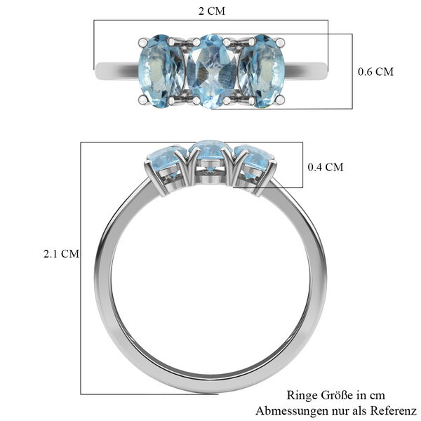 Himmelblauer Topas-Ring, 925 Silber  ca. 1,82 ct image number 6