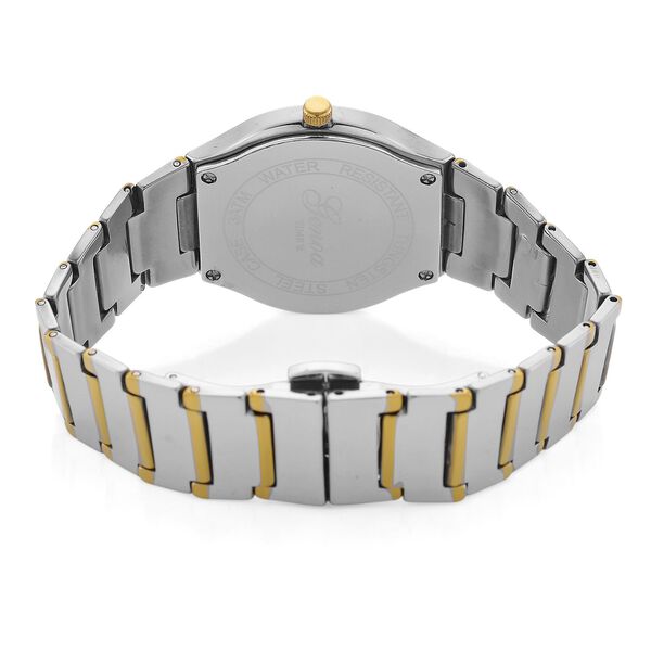 GENOA TIME V2 Uhr mit Japanischem VJ33 Quarzwerk, 36 mm, Zifferblatt mit Kristallen und Datumsanzeige, Armband aus Wolframstahl, 3 ATM wasserdicht, bicolor image number 6