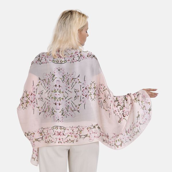 LA MAREY - 100% Maulbeeren-Seidenschal, Chiffon, 60x170 cm, Hellrosa image number 6