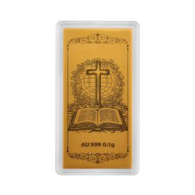 999er Gold-Barren mit Bibel-Motiv