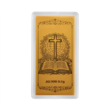 999er Gold-Barren mit Bibel-Motiv