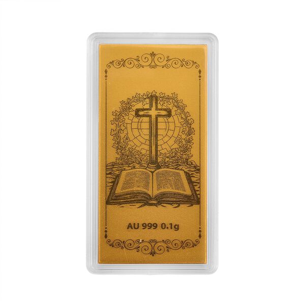 999er Gold-Barren mit Bibel-Motiv image number 0