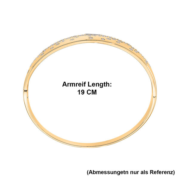 Wei&szlig;er Zirkonia Armreif ca. 19 cm Nickelfreies Messing, Goldfarben image number 7