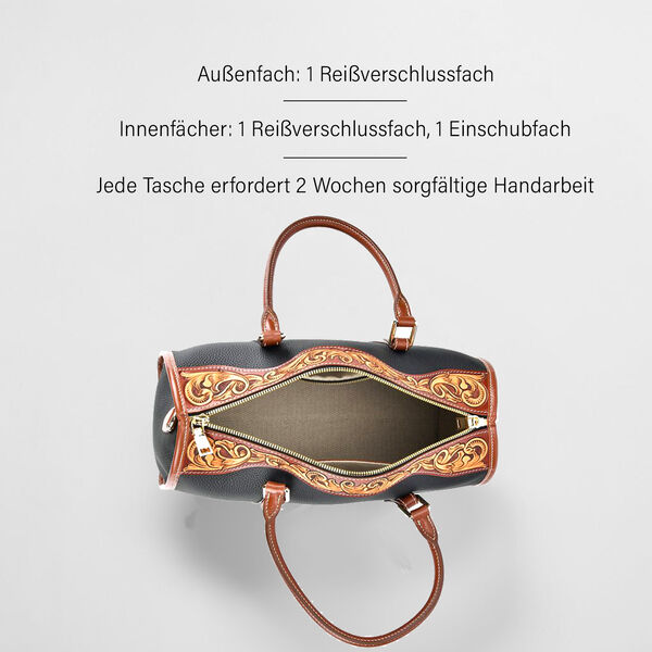 Grand Pelle  - Echtleder Umhängetasche, 34,5x15x21 cm, schwarz image number 4