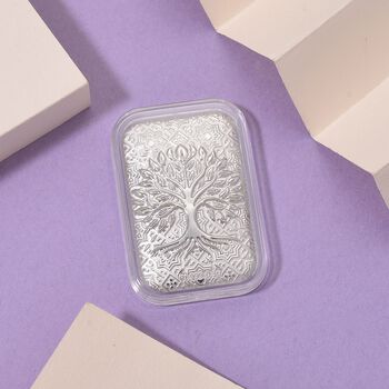 999er Platin-Folie mit Lebensbaum-Motiv, 300mg, 4,6x3,3cm