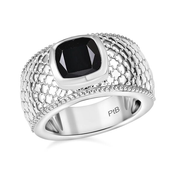 Schwarzer Spinell Ring in Silberton - 3,02 ct. image number 4