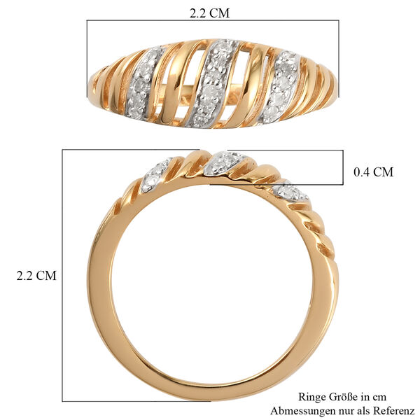 Diamant Ring 925 Silber vergoldet  ca. 0,10 ct image number 7