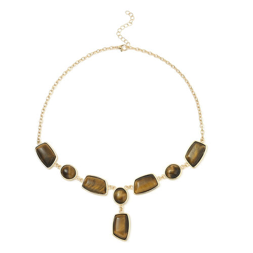 Gelbe Tigerauge-Halskette, 45 cm, goldfarben ca. 130,00 ct image number 0