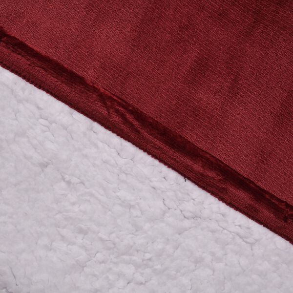 Zweilagiger Kapuzenpullover, Sherpa und Flanell, Burgundy image number 7