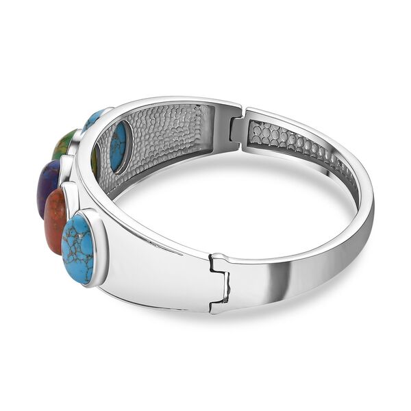 Mehrfach Türkis Armreif ca. 19 cm Edelstahl ca. 27.87 ct image number 4