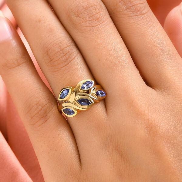 Tansanit Ring 925 Silber vergoldet  ca. 1,15 ct image number 3