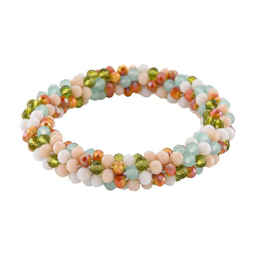 Mehrfarbiger Kristall Armband, flexibel, Pfirsichfarben image number 0