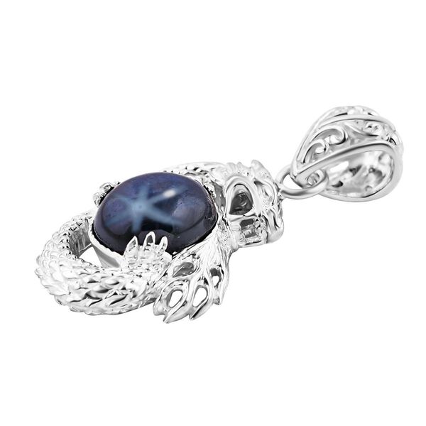 AA Blauer Stern Saphir Anhänger 925 Silber ca. 6,34 ct. image number 3