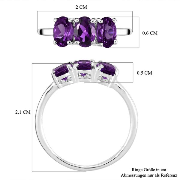 Afrikanischer Amethyst Ring, 925 Silber (Größe 16.00) ca. 1,25 ct image number 7