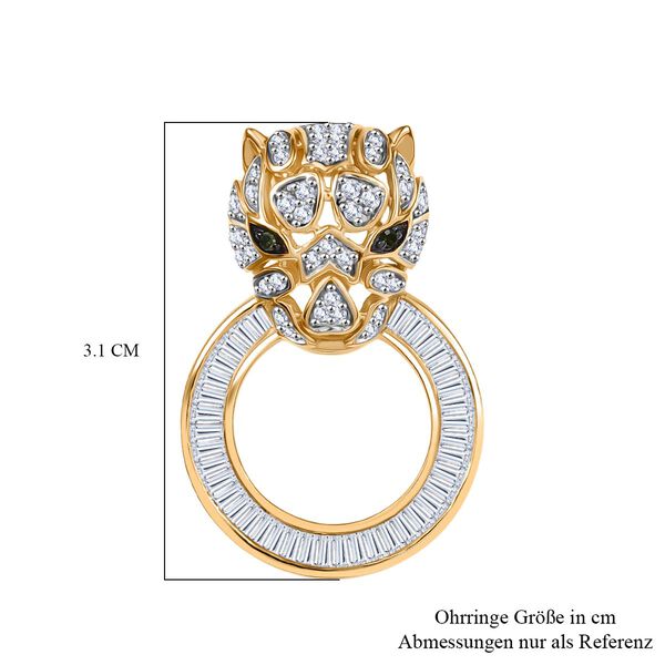 GP Trionfo Kollektion - Wei&szlig;er Diamant, Kanchanaburi Blauer Saphir Ohrringe 925 Silber 750 Gelbgold Vermeil ca. 1.76 ct image number 8