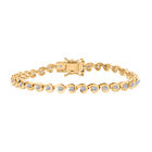 LUXURIANT DIAMOND - Lab Grown Diamant SI-GH SGL zertifiziert Armband ca. 19 cm 925 Silber 750 Gelbgold Vermeil ca. 2.50 ct