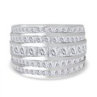 LUSTRO STELLA - Weißer Zirkonia Ring 925 Silber rhodiniert (Größe 18.00) 6.81 ct