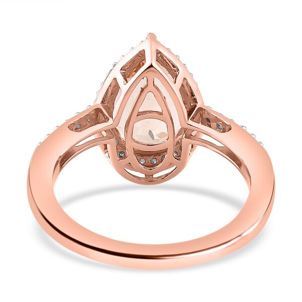 AAA Moroppino Morganit, Wei&szlig;er Diamant Ring, 585 Gold (Gr&ouml;&szlig;e 19.00) ca. 3.07 ct image number 5