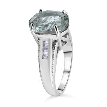 AA Prasiolith und Zirkon-Ring - 4,51 ct.