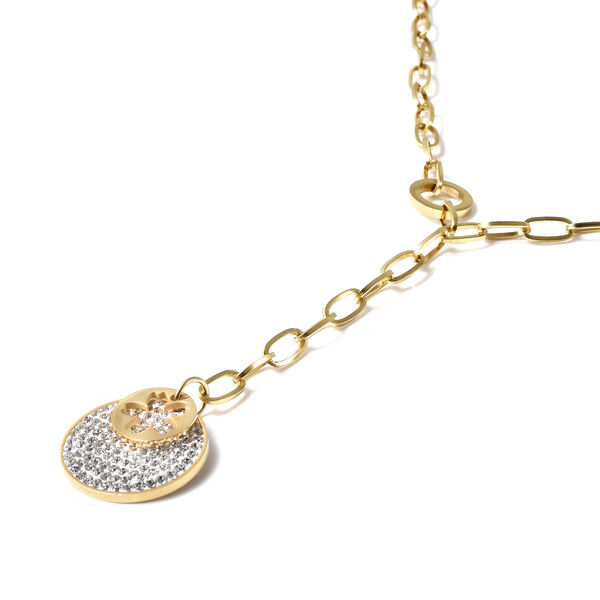 Cluster wei&szlig;e Kristall-Halskette, 70 cm image number 3