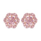 Natürliche, rosa Diamant-Ohrringe, 925 Silber Roségold Vermeil ca. 0.25 ct