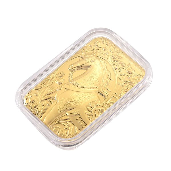 999er Goldfolie mit Pferd-Motiv, 10mg, 3,1x4,5cm image number 3