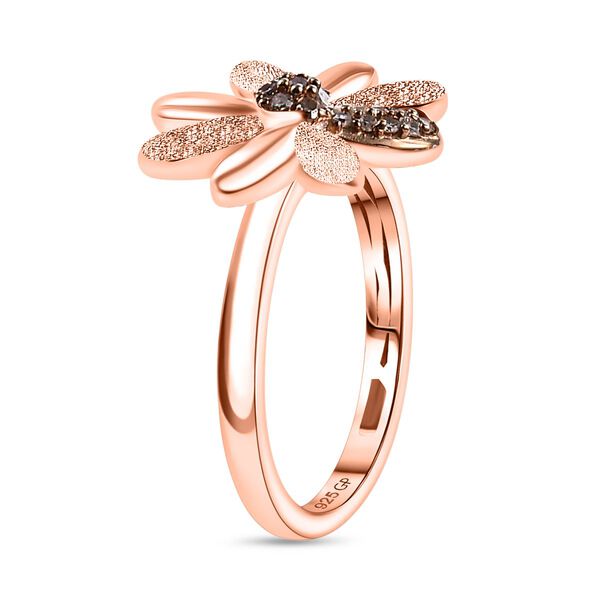 GP Italian Garden Kollektion - Champagner Diamant und Kanchanaburi blauer Saphir Ring, 925 Silber 750 Roségold Vermeil - 0,11 ct. image number 5