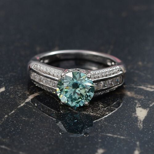 D'Joy blauer und weißer Moissanit Ring - 2,29 ct. image number 1