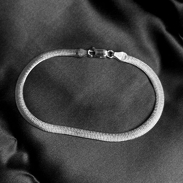 Italienisches Fischgr&auml;t-Armband, 925 Silber, ca. 19 cm, ca. 3,87g image number 1