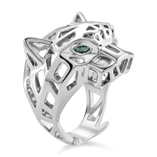 Gr&uuml;ner Zirkonia Ring Nickelfreies Messing (Gr&ouml;&szlig;e 18.00) image number 3