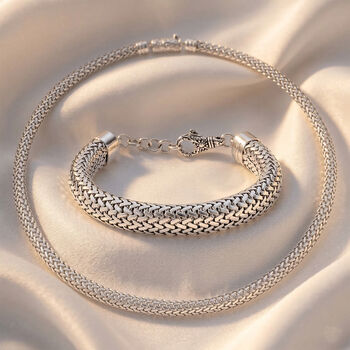 D'Joy 925 Silber 50cm Halskette und 19cm Armband