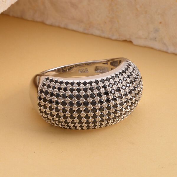 Schwarzer Spinell Ring, 925 Silber rhodiniert (Größe 16.00) ca. 0,37 ct image number 2