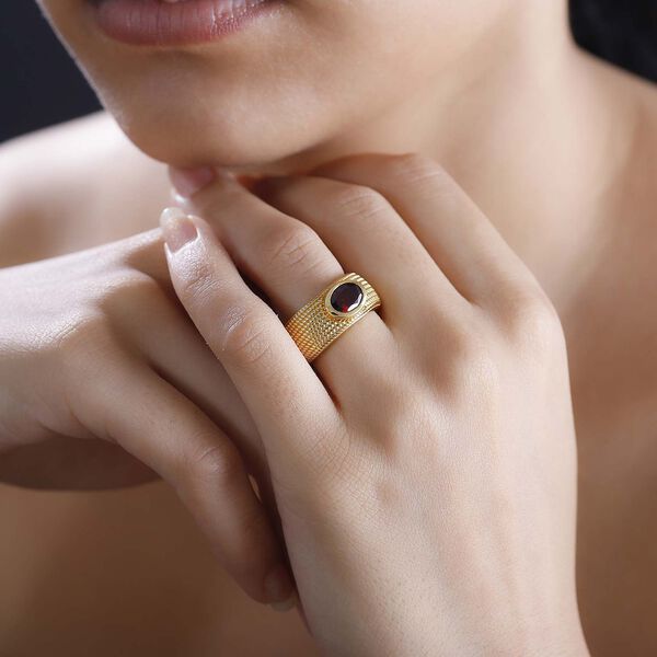 Orissa Rose Granat Ring Messing (Größe 19.00) ca. 1,41 ct image number 3