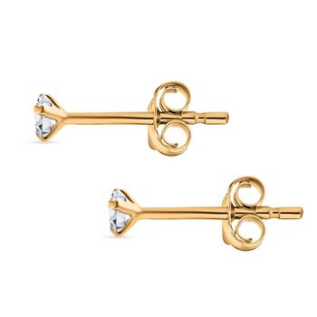 Moissanit Ohrringe 925 Silber vergoldet ca. 0.25 ct