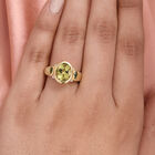 Ouro Verde-Quarz und Natürlicher Chromdiopsid Ring 925 Silber vergoldet image number 2
