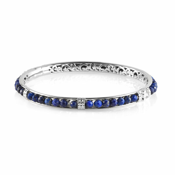 Lapislazuli-Armreif, 19 cm, Messing platiniert ca. 22,22 ct