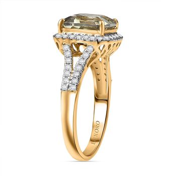 AAA Turkizit, Wei&szlig;er Diamant Ring 585 Gold (Gr&ouml;&szlig;e 20.00) ca. 3,85 ct