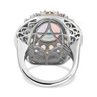 AA Natürlicher, äthiopischer Welo Opal Ring 925 Silber platiniert (Größe 17.00) ca. 6,24 ct image number 6