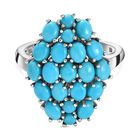 Amerikanischer, Natürlicher Sleeping Beauty Türkis-Ring, 925 Silber platiniert (Größe 20.00) ca. 2.47 ct