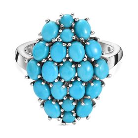 Amerikanischer, Natürlicher Sleeping Beauty Türkis-Ring, 925 Silber platiniert  ca. 2,47 ct