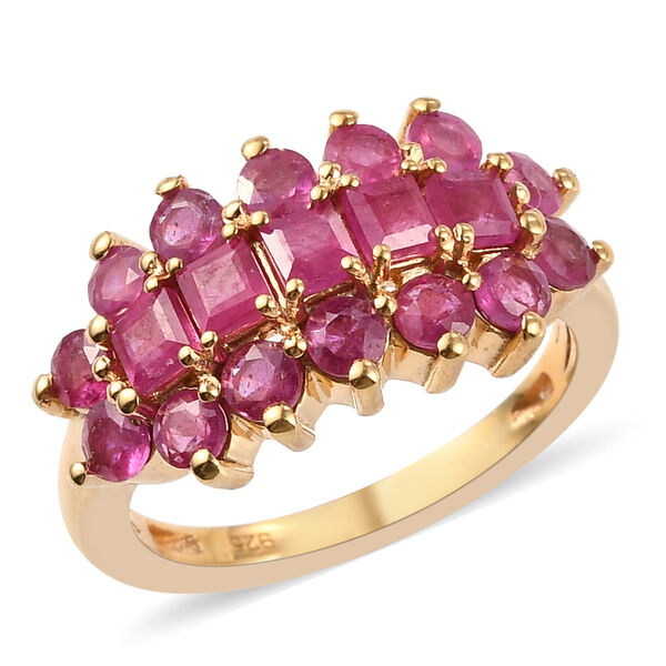 Afrikanischer Rubin-Ring, (Fissure gef&uuml;llt), 925 Silber vergoldet image number 4