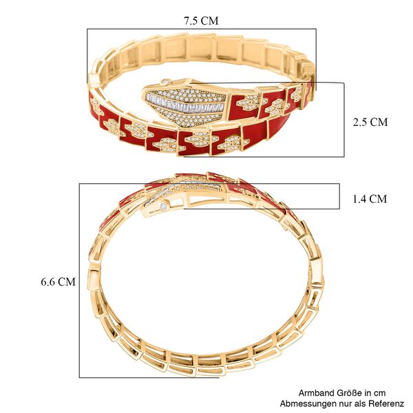 Wei&szlig;er Zirkonia Armreif ca. 19 cm Nickelfreies Messing emailliert image number 7