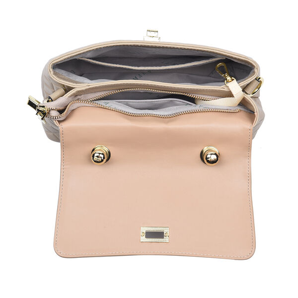 LA MAREY Crossbody Tasche aus 100% echtem Leder mit RFID Schutz und abnehmbarem Riemen, Beige image number 6